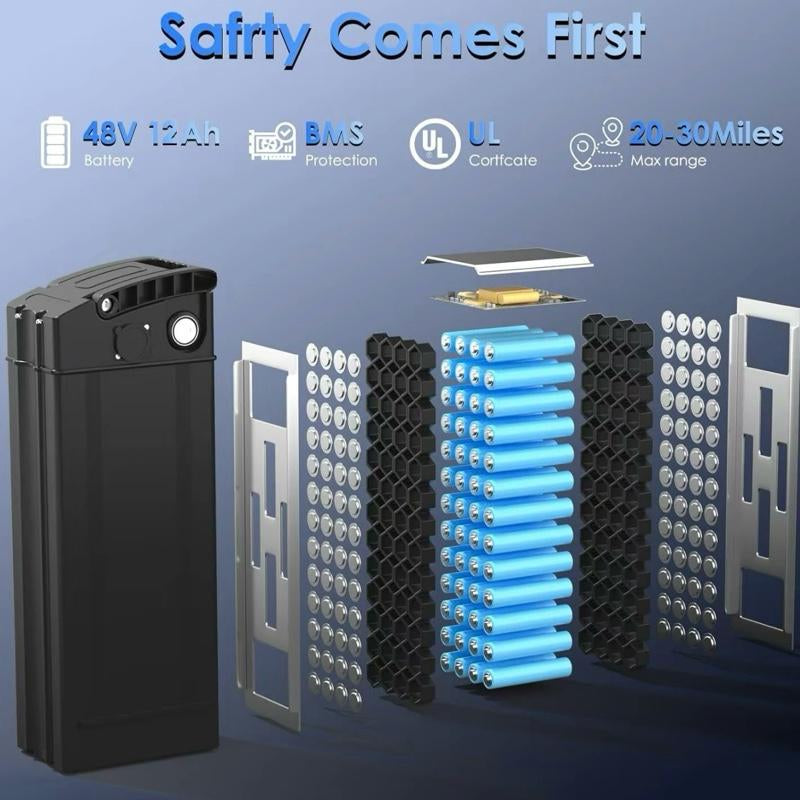 Electric Bike 750Watt Motor, 22MPH 30+ Miles PAS Range Bikes, Folding Ebike 14" Adults Electric Bicycles, 48V12 Removable Battery, Men'S and Women'S Adult E-Bike,Ul 2849 Certified