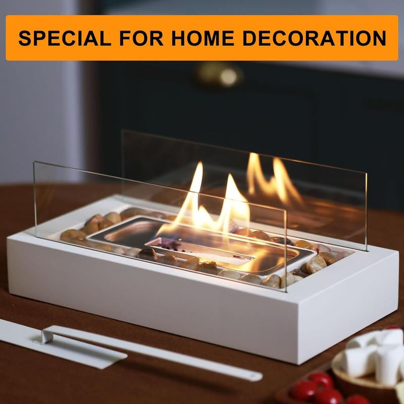 Tabletop Alcohol Heater Lamp, Outdoor Real Flame Atmosphere Light, Stainless Steel Cylinder Design, Perfect Small Fireplace for BBQ & Parties