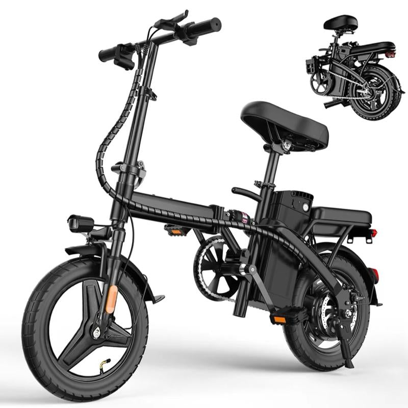 Electric Bike 750Watt Motor, 22MPH 30+ Miles PAS Range Bikes, Folding Ebike 14" Adults Electric Bicycles, 48V12 Removable Battery, Men'S and Women'S Adult E-Bike,Ul 2849 Certified