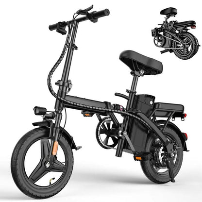 Electric Bike 750Watt Motor, 22MPH 30+ Miles PAS Range Bikes, Folding Ebike 14" Adults Electric Bicycles, 48V12 Removable Battery, Men'S and Women'S Adult E-Bike,Ul 2849 Certified