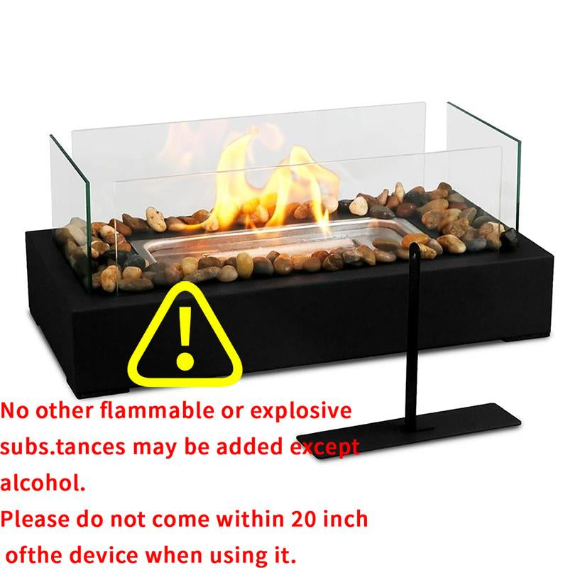 Tabletop Alcohol Heater Lamp, Outdoor Real Flame Atmosphere Light, Stainless Steel Cylinder Design, Perfect Small Fireplace for BBQ & Parties