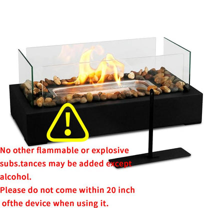 Tabletop Alcohol Heater Lamp, Outdoor Real Flame Atmosphere Light, Stainless Steel Cylinder Design, Perfect Small Fireplace for BBQ & Parties