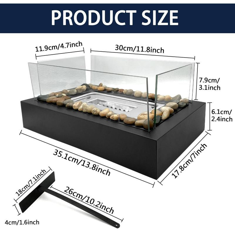 Tabletop Alcohol Heater Lamp, Outdoor Real Flame Atmosphere Light, Stainless Steel Cylinder Design, Perfect Small Fireplace for BBQ & Parties