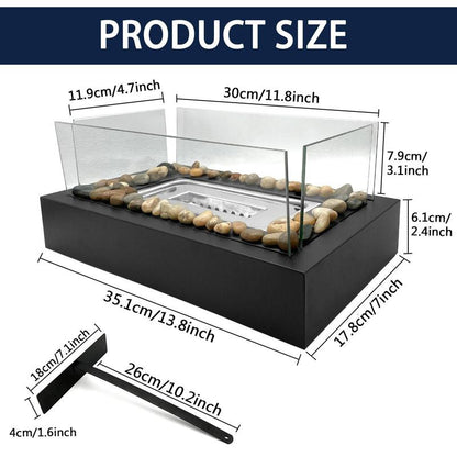 Tabletop Alcohol Heater Lamp, Outdoor Real Flame Atmosphere Light, Stainless Steel Cylinder Design, Perfect Small Fireplace for BBQ & Parties