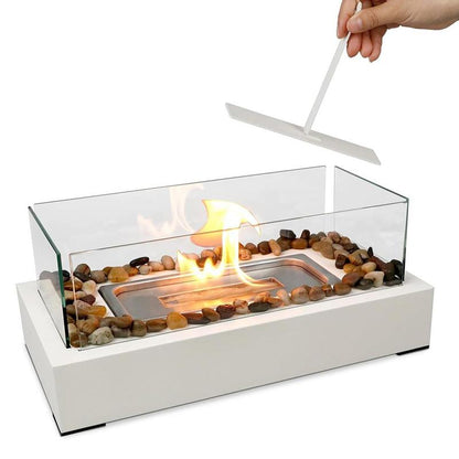 Tabletop Alcohol Heater Lamp, Outdoor Real Flame Atmosphere Light, Stainless Steel Cylinder Design, Perfect Small Fireplace for BBQ & Parties