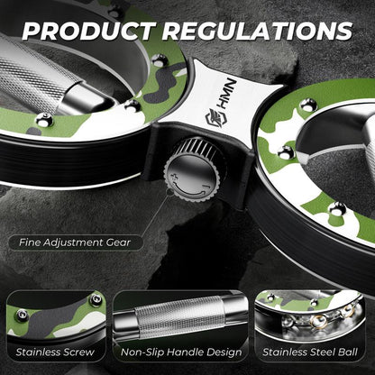 HMN Premium Stainless Steel Hand Strength Training Device with 360-Degree Rotatable Forearm Exerciser Adjustable Resistance Multi-Functional Burn Machine for Home Gym Workouts