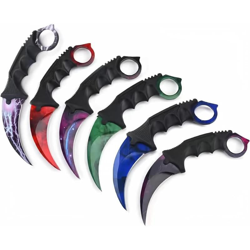 Fixed Blade Camping Knife, Stainless Steel Traning Outdoor Multi Tool, Practice Survival Pocket Knives, Hiking, Fishing, 1 PCS Knife, Random Color