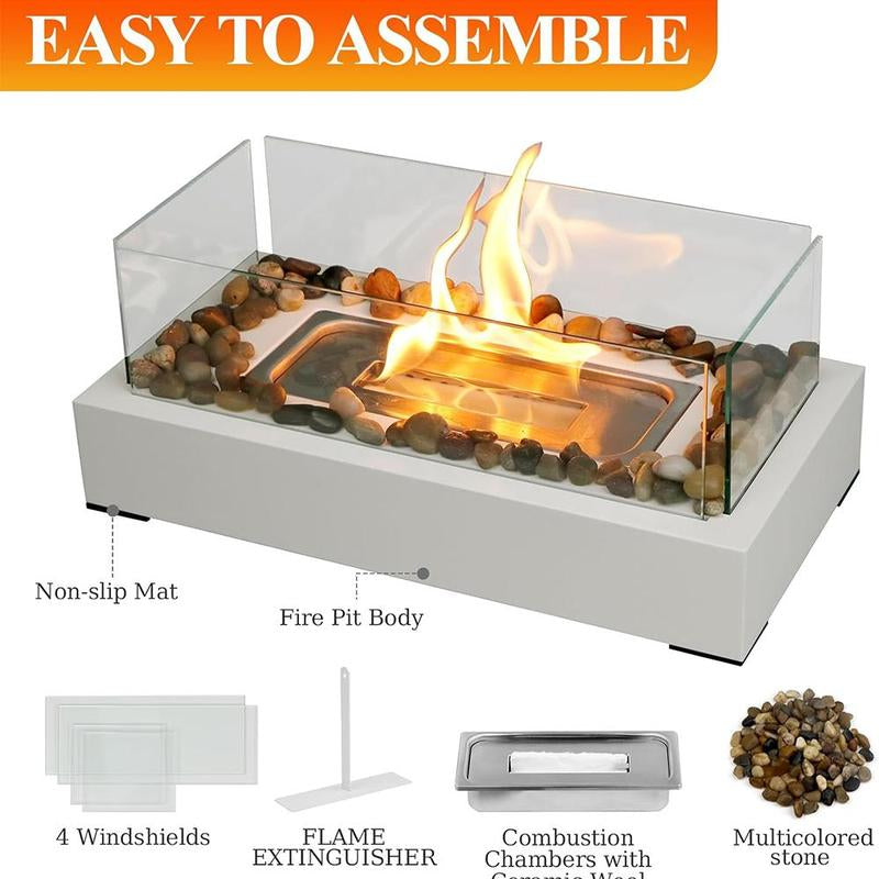 Tabletop Alcohol Heater Lamp, Outdoor Real Flame Atmosphere Light, Stainless Steel Cylinder Design, Perfect Small Fireplace for BBQ & Parties