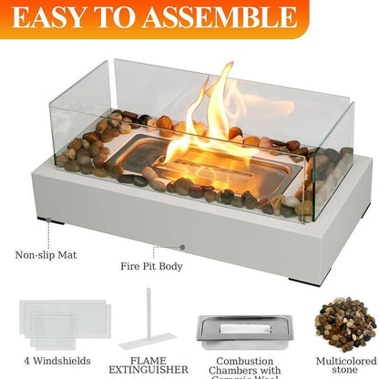 Tabletop Alcohol Heater Lamp, Outdoor Real Flame Atmosphere Light, Stainless Steel Cylinder Design, Perfect Small Fireplace for BBQ & Parties