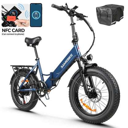 [EU DIRECT]  LOTDM200-II Folding Electric Bike with Rack Bag 48V 13AH 750W Motor Recommended Top Speed 25KM/H 20Inch 80KM Max Mileage 150KG Max Load Electric Bicycle ENGWE EP-2 Pro