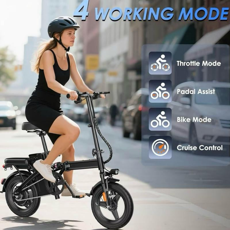 Electric Bike 750Watt Motor, 22MPH 30+ Miles PAS Range Bikes, Folding Ebike 14" Adults Electric Bicycles, 48V12 Removable Battery, Men'S and Women'S Adult E-Bike,Ul 2849 Certified