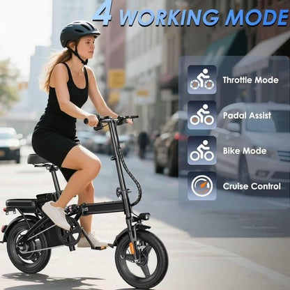 Electric Bike 750Watt Motor, 22MPH 30+ Miles PAS Range Bikes, Folding Ebike 14" Adults Electric Bicycles, 48V12 Removable Battery, Men'S and Women'S Adult E-Bike,Ul 2849 Certified