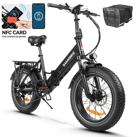 [EU DIRECT]  LOTDM200-II Folding Electric Bike with Rack Bag 48V 13AH 750W Motor Recommended Top Speed 25KM/H 20Inch 80KM Max Mileage 150KG Max Load Electric Bicycle ENGWE EP-2 Pro