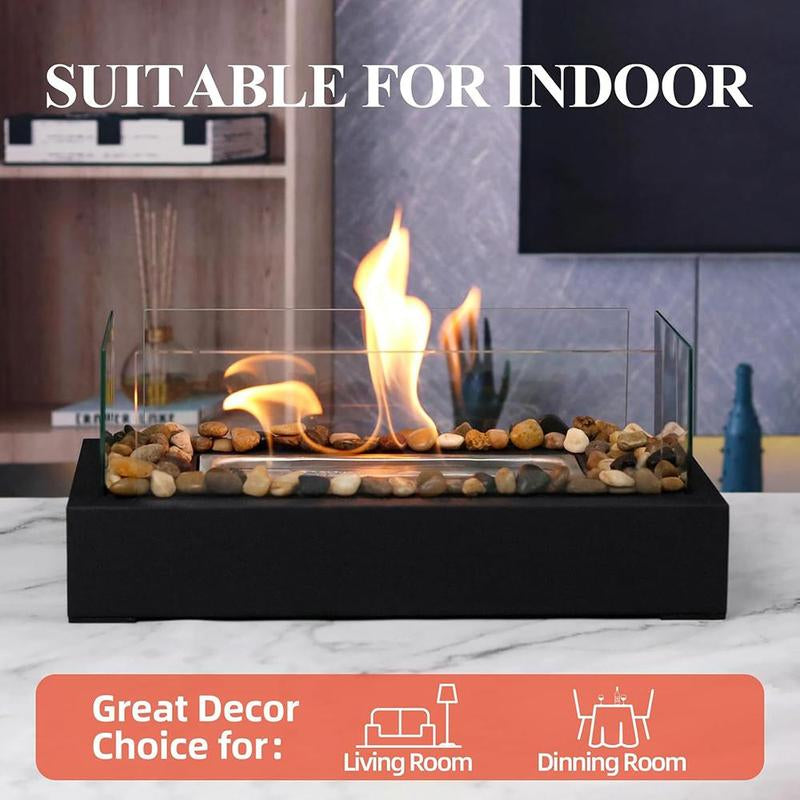 Tabletop Alcohol Heater Lamp, Outdoor Real Flame Atmosphere Light, Stainless Steel Cylinder Design, Perfect Small Fireplace for BBQ & Parties