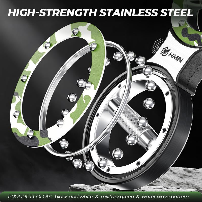 HMN Premium Stainless Steel Hand Strength Training Device with 360-Degree Rotatable Forearm Exerciser Adjustable Resistance Multi-Functional Burn Machine for Home Gym Workouts