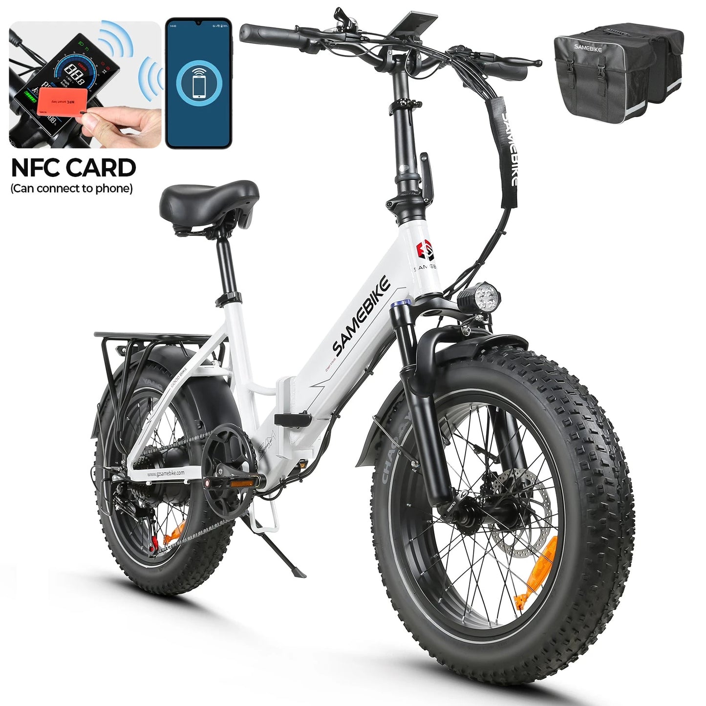 [EU DIRECT]  LOTDM200-II Folding Electric Bike with Rack Bag 48V 13AH 750W Motor Recommended Top Speed 25KM/H 20Inch 80KM Max Mileage 150KG Max Load Electric Bicycle ENGWE EP-2 Pro