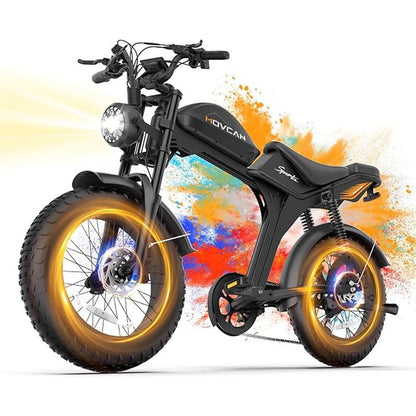 V70 Electric Bike, Electric Motorcycle with 52V 23.4Ah Removable Battery 20” Fat Tire Dirt Bike, 2000W Motor 35 MPH Top Speed E Bikes, 7 Speed Dual Hydraulic Brake Electric Bikes for Adults