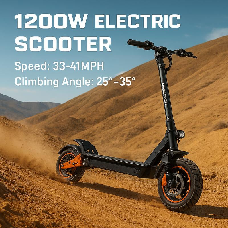 41MPH Electric Scooter for Adults, 1200W Motor Fast E Scooter, 11" Off-Road Tires, up to 41 MPH Top Speed & 43 Miles Long Range, Dual Brake, Foldable