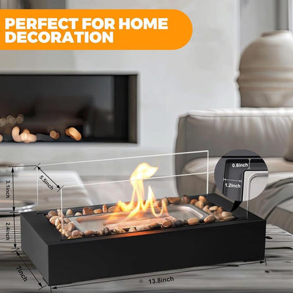 Tabletop Alcohol Heater Lamp, Outdoor Real Flame Atmosphere Light, Stainless Steel Cylinder Design, Perfect Small Fireplace for BBQ & Parties