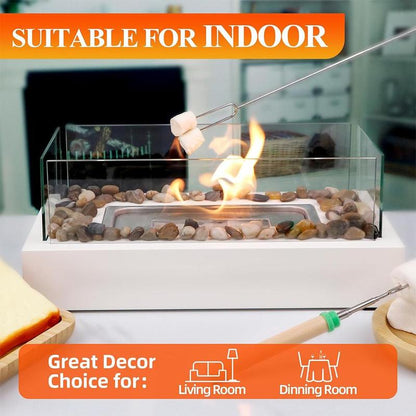 Tabletop Alcohol Heater Lamp, Outdoor Real Flame Atmosphere Light, Stainless Steel Cylinder Design, Perfect Small Fireplace for BBQ & Parties